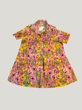 StitchDrop Mini Shirt Dress Floral Print Size XL